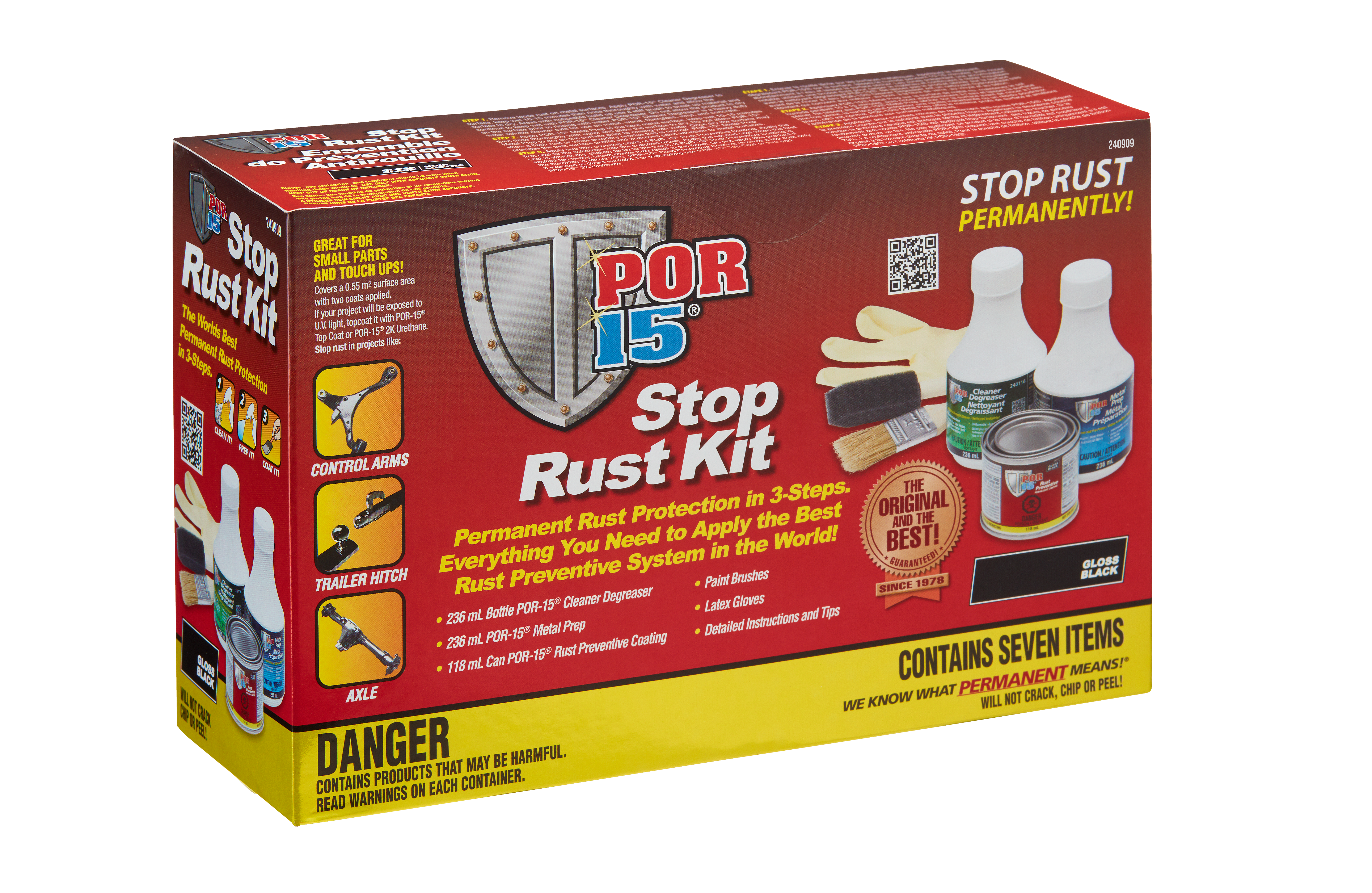 POR-15® Stop Rust Kit Gloss Black - System Pre-Pack